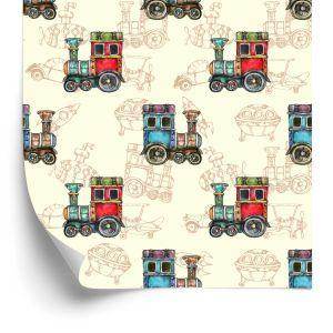 Behang Speelgoed Vintage Stoomlocomotieven