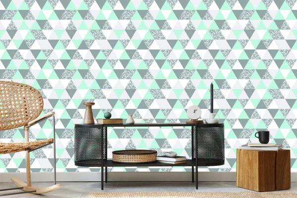 Behang Geometrisch-Kleurrijke Driehoeken - Afbeelding 5