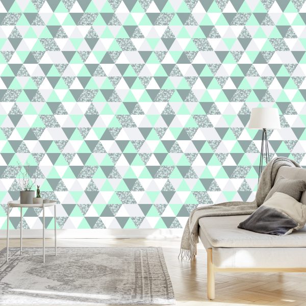 Behang Geometrisch-Kleurrijke Driehoeken - Afbeelding 3