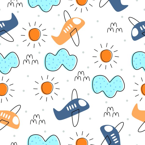 Behang Minimalistische Sprookjesvliegtuigen - Afbeelding 2