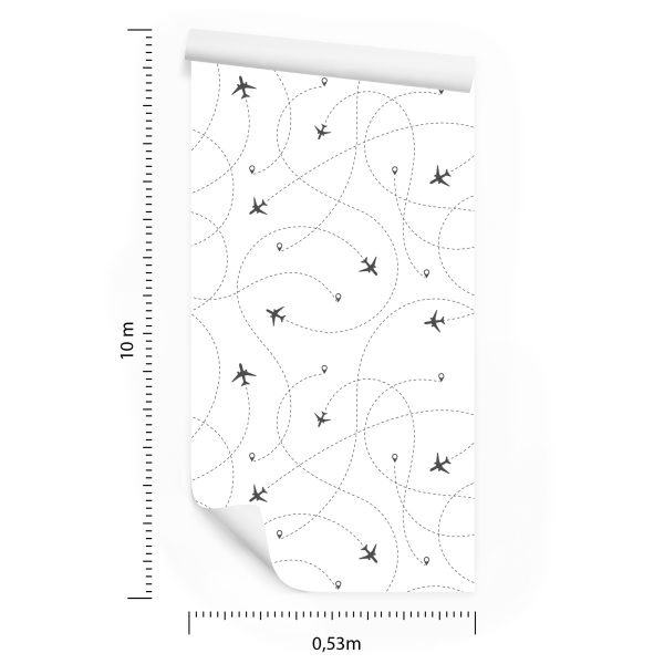 Behang Vliegtuigroutes - Afbeelding 8