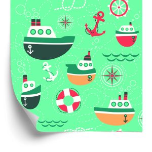 Behang Kleurrijke Sprookjesschepen