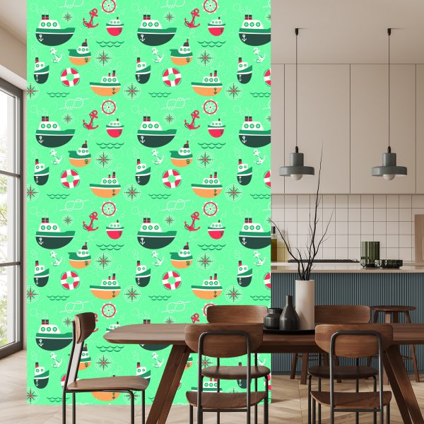 Behang Kleurrijke Sprookjesschepen - Afbeelding 4