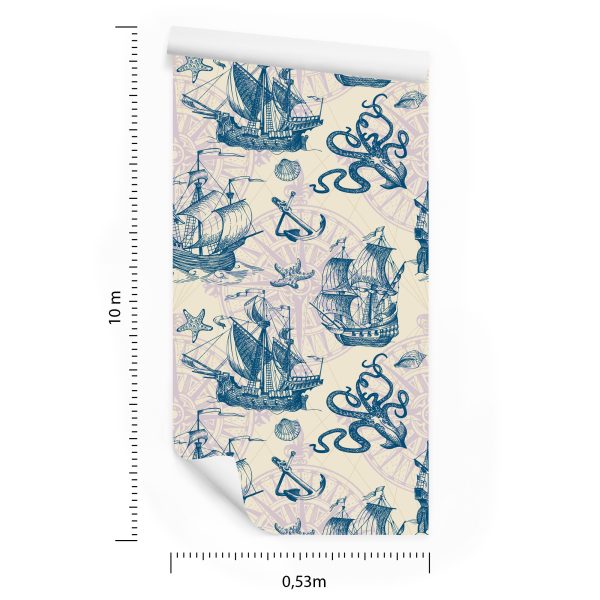 Behang Vintage Zeilschepen - Afbeelding 8