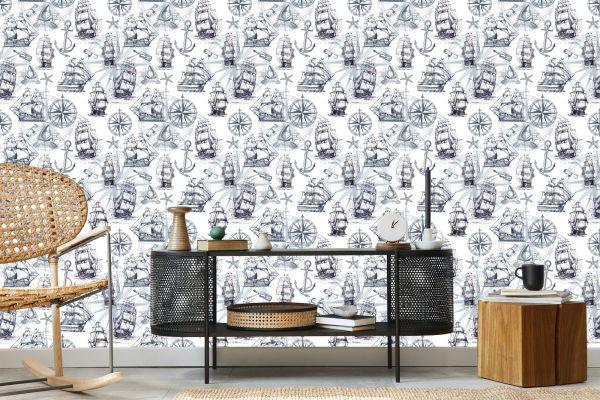 Behang Vintage Vintage Schepen - Afbeelding 5