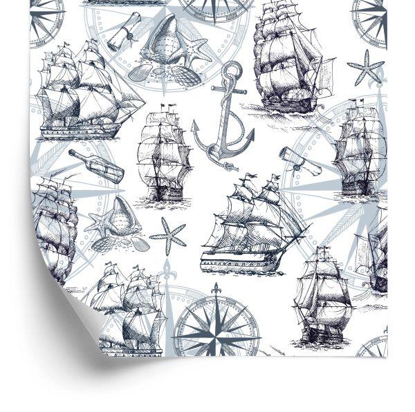 Behang Vintage Vintage Schepen