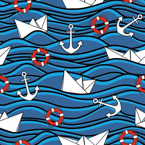 Behang Papieren Boten In De Zee - Afbeelding 2