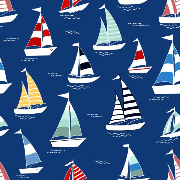 Behang Kleurrijke Zeilboten In De Zee - Afbeelding 2