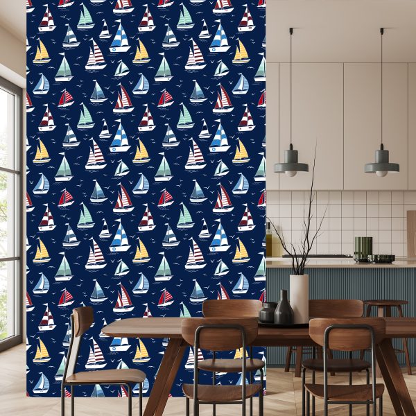 Behang Kleurrijke Boten In De Zee - Afbeelding 4