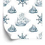 Behang Zeilschepen In Vintage Stijl