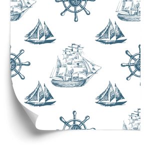 Behang Zeilschepen In Vintage Stijl