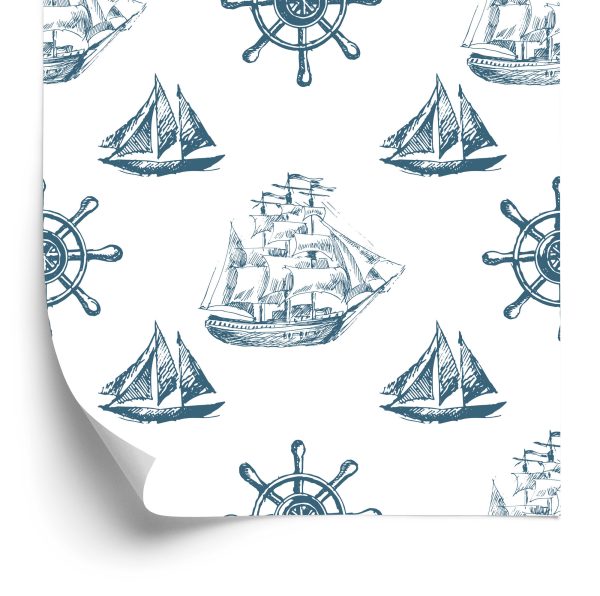 Behang Zeilschepen In Vintage Stijl