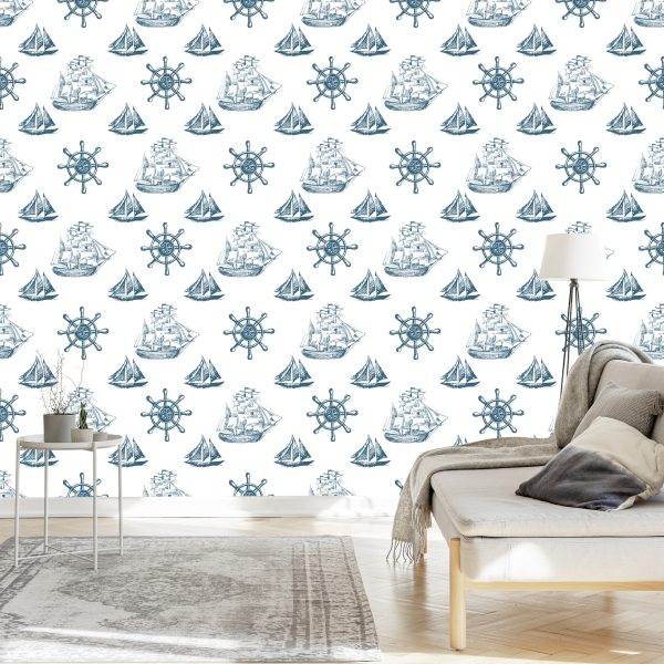 Behang Zeilschepen In Vintage Stijl - Afbeelding 3