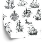 Behang Vintage Schepen