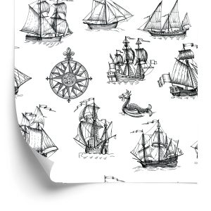 Behang Vintage Schepen