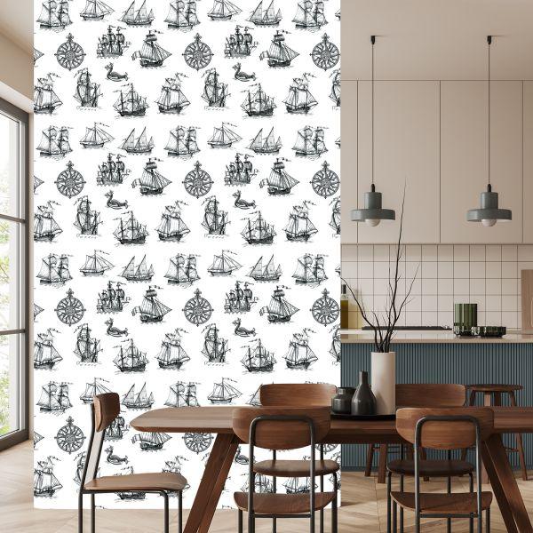 Behang Vintage Schepen - Afbeelding 4