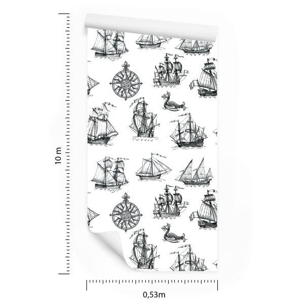Behang Vintage Schepen - Afbeelding 8