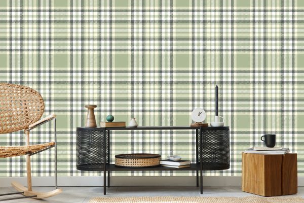 Behang Schotse Tartan Retro-Stijl - Afbeelding 5
