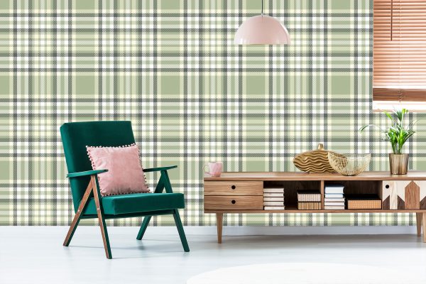 Behang Schotse Tartan Retro-Stijl - Afbeelding 6
