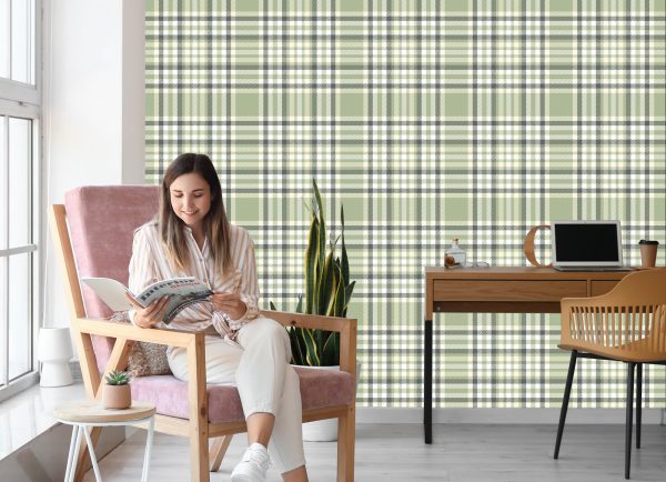 Behang Schotse Tartan Retro-Stijl - Afbeelding 7