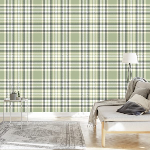 Behang Schotse Tartan Retro-Stijl - Afbeelding 3