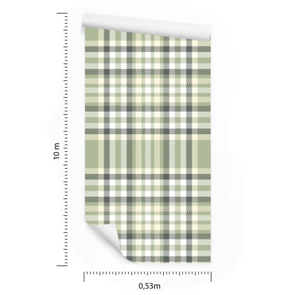 Behang Schotse Tartan Retro-Stijl - Afbeelding 8