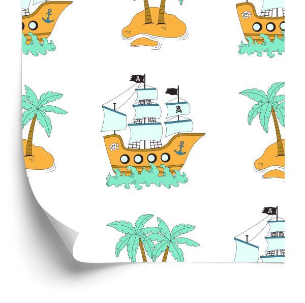Behang Piratenschepen En Eilanden