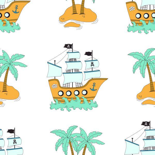 Behang Piratenschepen En Eilanden - Afbeelding 2
