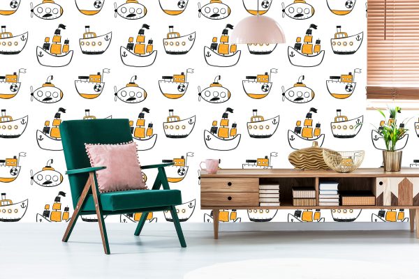 Behang Kleurrijke Schepen Van Verschillende Soorten - Afbeelding 6