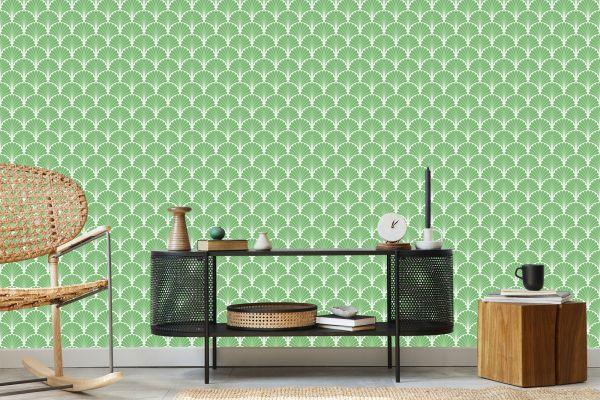 Behang Retro - Geometrische Decoratieve Bladeren - Afbeelding 5