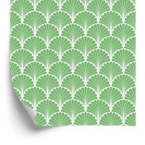 Behang Retro - Geometrische Decoratieve Bladeren