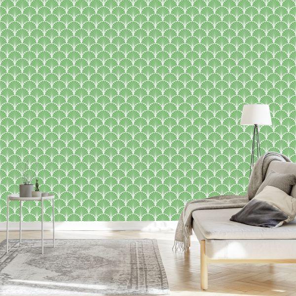 Behang Retro - Geometrische Decoratieve Bladeren - Afbeelding 3