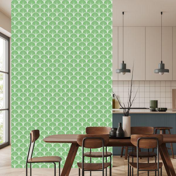 Behang Retro - Geometrische Decoratieve Bladeren - Afbeelding 4