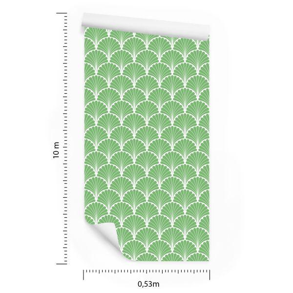 Behang Retro - Geometrische Decoratieve Bladeren - Afbeelding 8