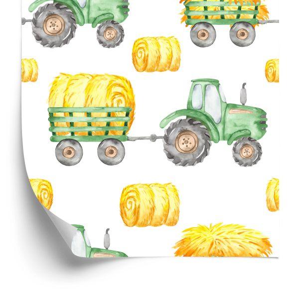 Behang Tractoren Met Aanhangers