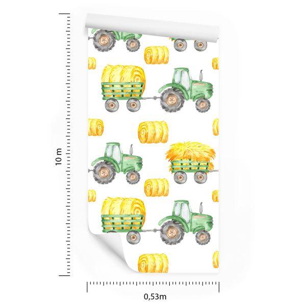 Behang Tractoren Met Aanhangers - Afbeelding 8