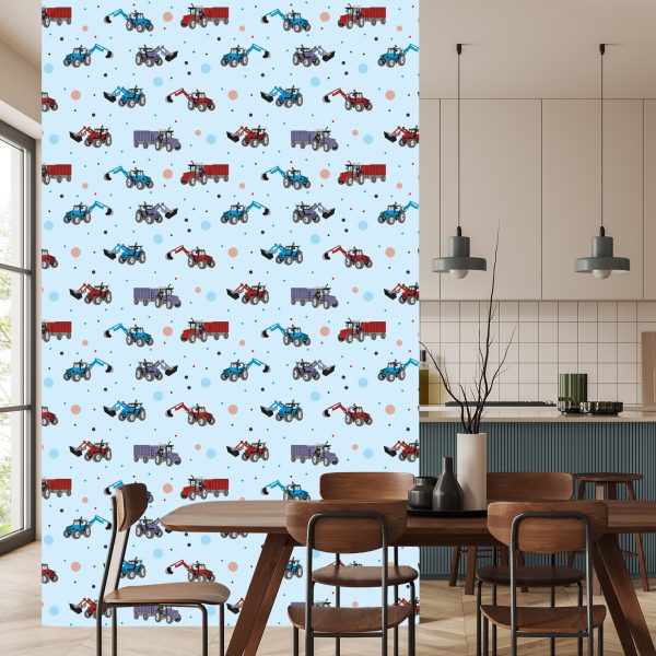Behang Tractoren En Graafmachines - Afbeelding 4