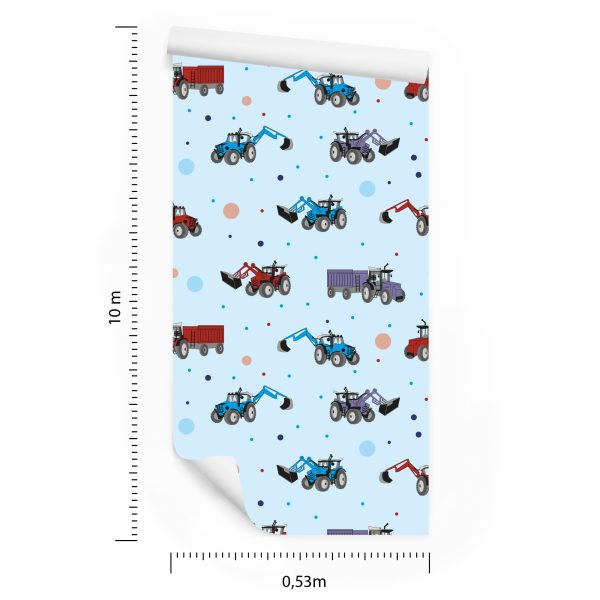 Behang Tractoren En Graafmachines - Afbeelding 8