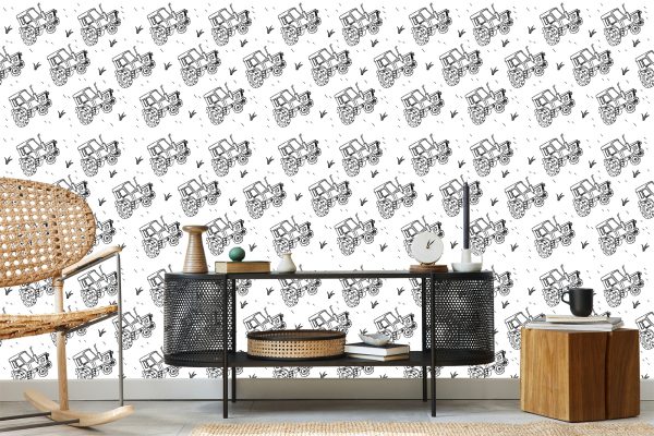 Behang Zwart-Wit Getekend - Afbeelding 5