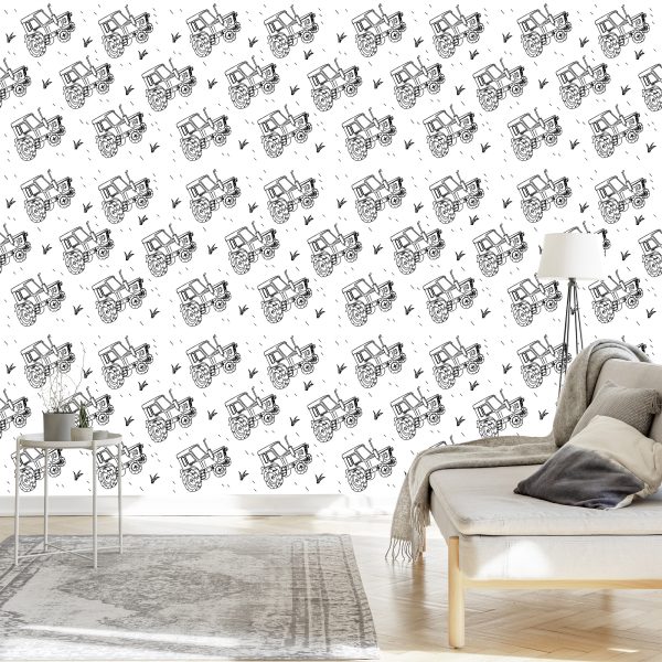 Behang Zwart-Wit Getekend - Afbeelding 3