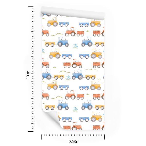 Behang Tractoren Met Aanhangers - Afbeelding 8