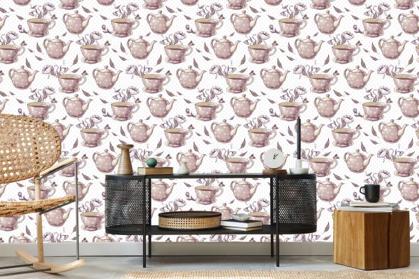 Behang Voor In De Keuken - Vintage Theeservies - Afbeelding 5