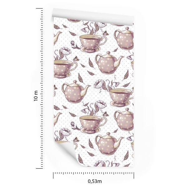 Behang Voor In De Keuken - Vintage Theeservies - Afbeelding 8