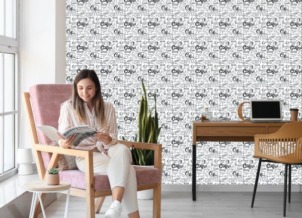 Behang Ik Hou Van Koffie - Afbeelding 7