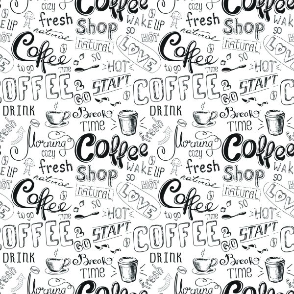 Behang Ik Hou Van Koffie - Afbeelding 2