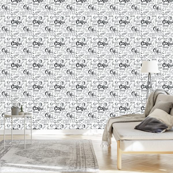 Behang Ik Hou Van Koffie - Afbeelding 3