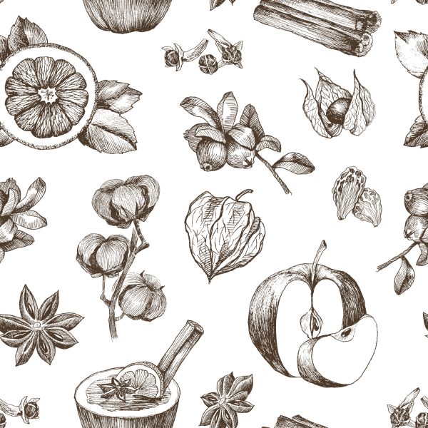 Behang Fruit En Winterkruiden - Afbeelding 2