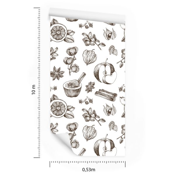 Behang Fruit En Winterkruiden - Afbeelding 8