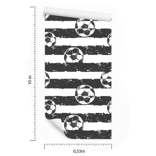 Behang Voetbal Op Een Gestreepte Achtergrond - Afbeelding 8