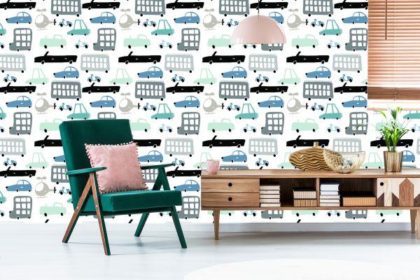 Behang Voor Kinderen, Auto's, Auto's, Sprookjes, Decoratie - Afbeelding 6
